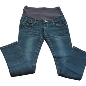 Women's Denim Maternity Jeans  Biyafushi Small XS Pregnancy Belly Band